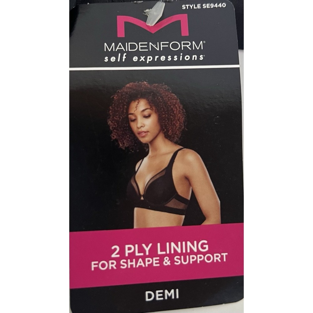Maidenform Black 2 Ply Lining For Shape & Support Bra Women's Size 38DD